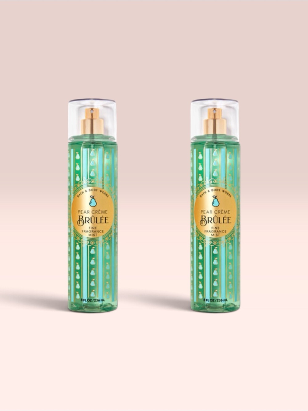 Bath and Body Works PEAR CRÉME BRÛLÉE Fine Fragrance Mist ~ 8 fl.oz. (Lot of 2)